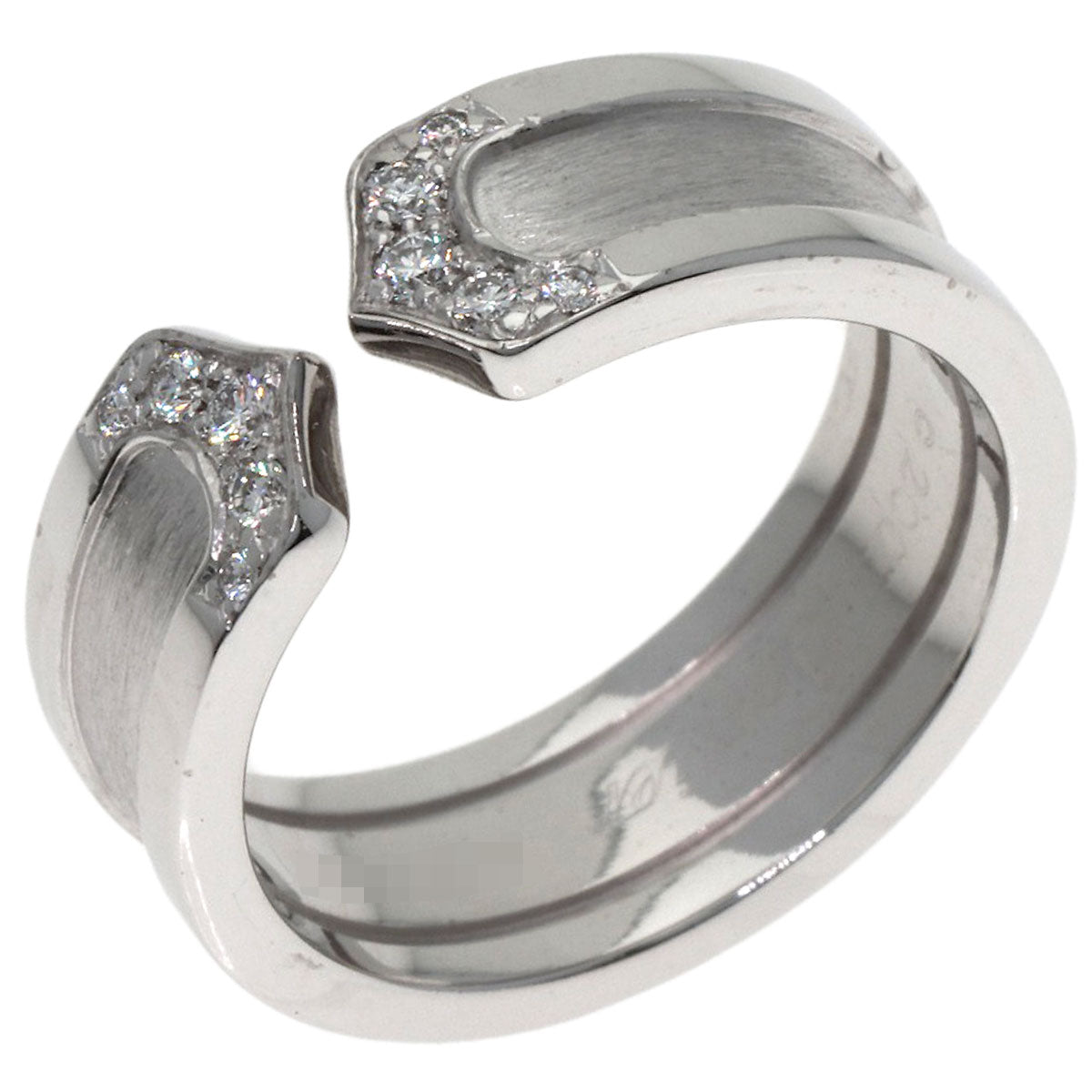 CARTIER C2 Ring SM Diamond #51 Ring K18 White Gold Ladies [Used]