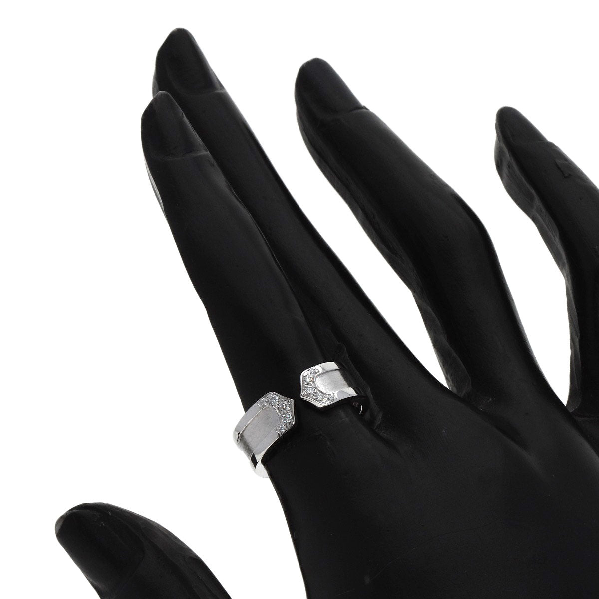 CARTIER C2 Ring SM Diamond #51 Ring K18 White Gold Ladies [Used]