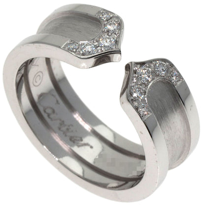 CARTIER C2 Ring SM Diamond #48 Ring K18 White Gold Ladies [Used]