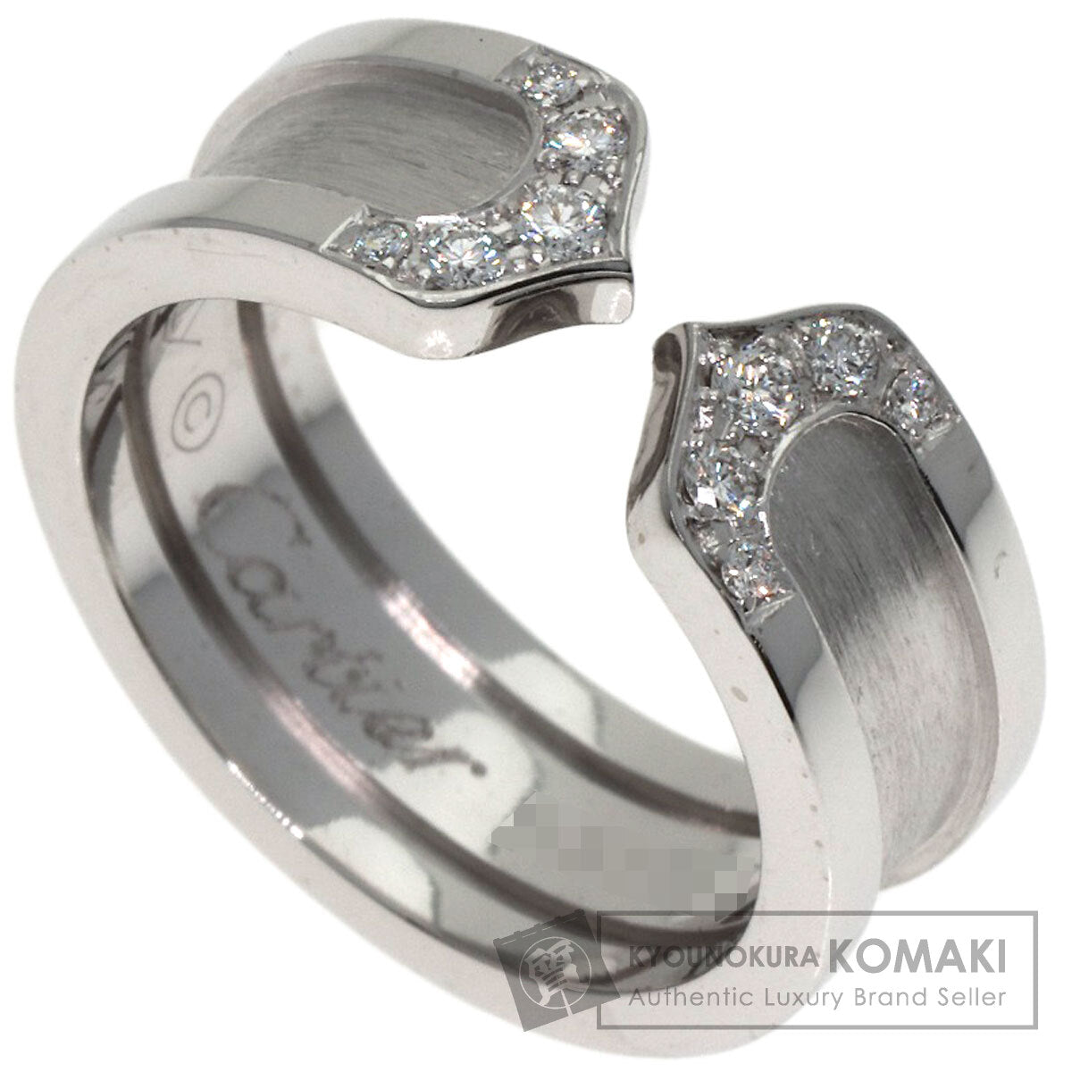 CARTIER C2 Ring SM Diamond #48 Ring K18 White Gold Ladies [Used]