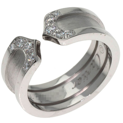 CARTIER C2 Ring SM Diamond #48 Ring K18 White Gold Ladies [Used]