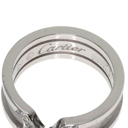 CARTIER C2 Ring SM Diamond #48 Ring K18 White Gold Ladies [Used]