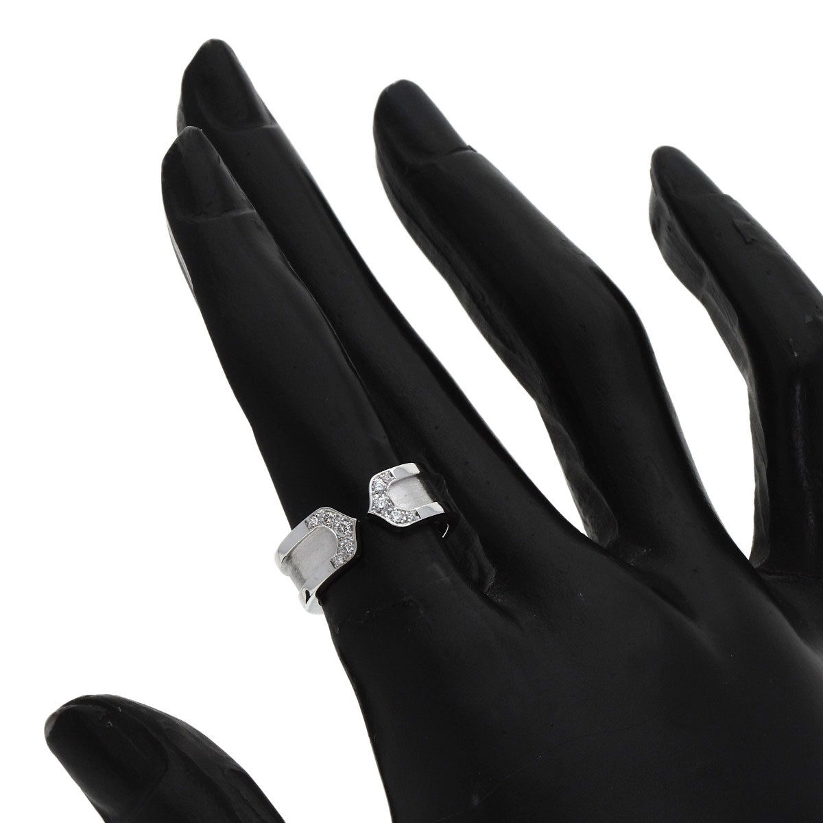 CARTIER C2 Ring SM Diamond #48 Ring K18 White Gold Ladies [Used]