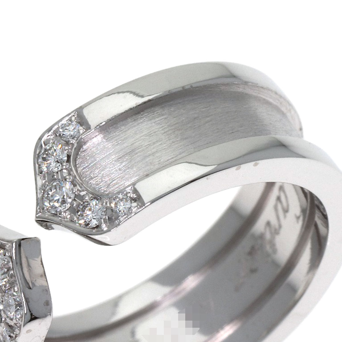 CARTIER C2 Ring SM Diamond #48 Ring K18 White Gold Ladies [Used]