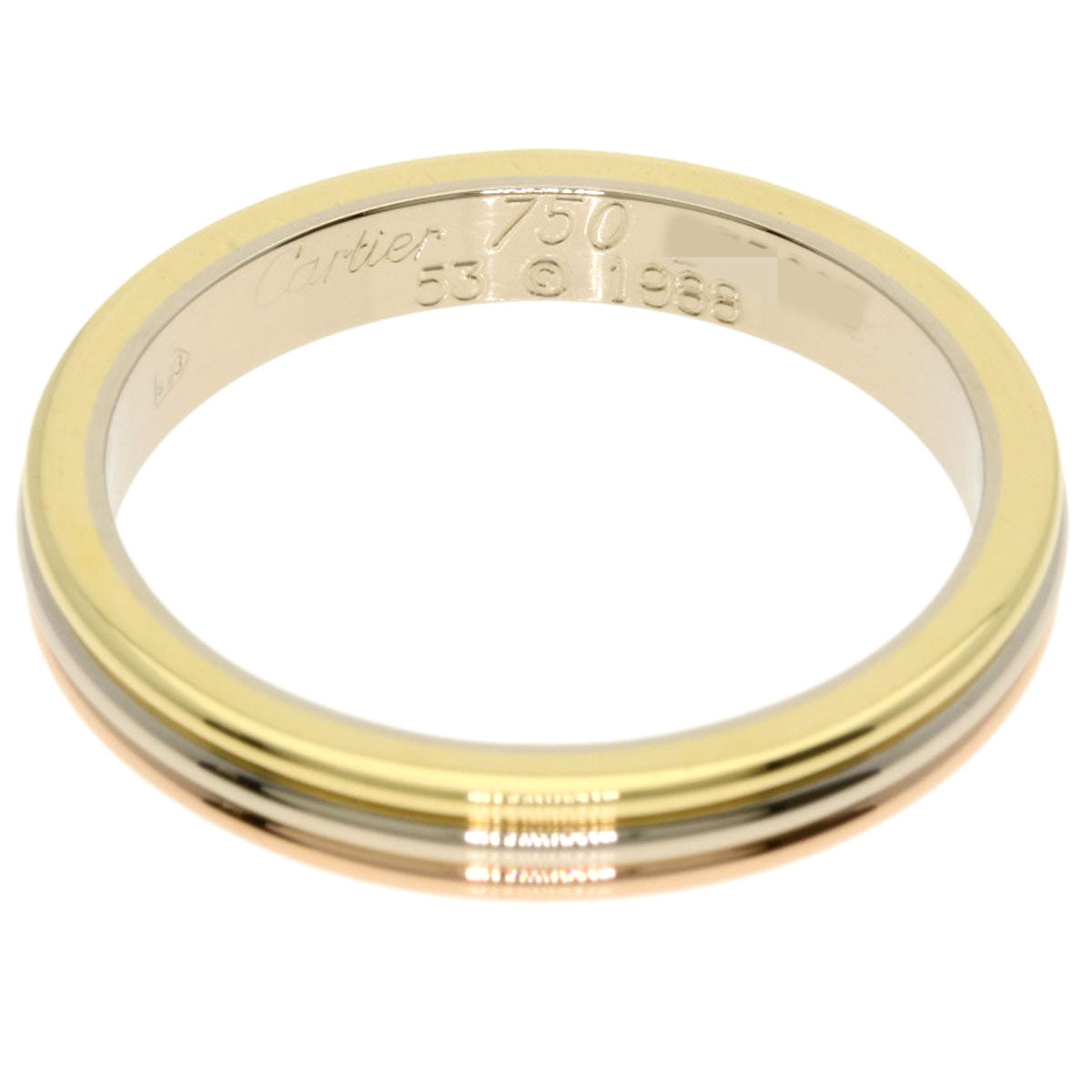 CARTIER Three colors # 53 Ring K18 Yellow Gold K18 White GoldLadies [Used]