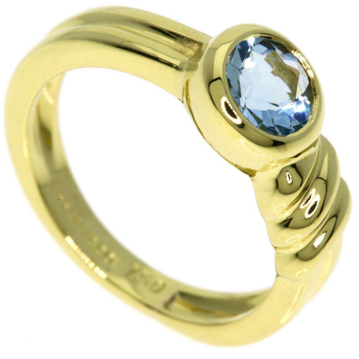 TIFFANY&Co. Aquamarine Ring K18 Yellow Gold Ladies [Used]