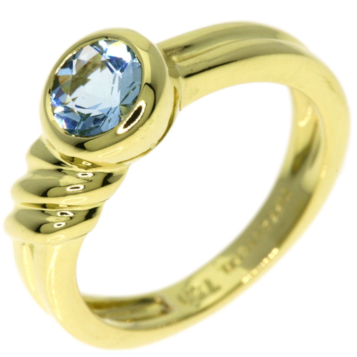 TIFFANY&Co. Aquamarine Ring K18 Yellow Gold Ladies [Used]
