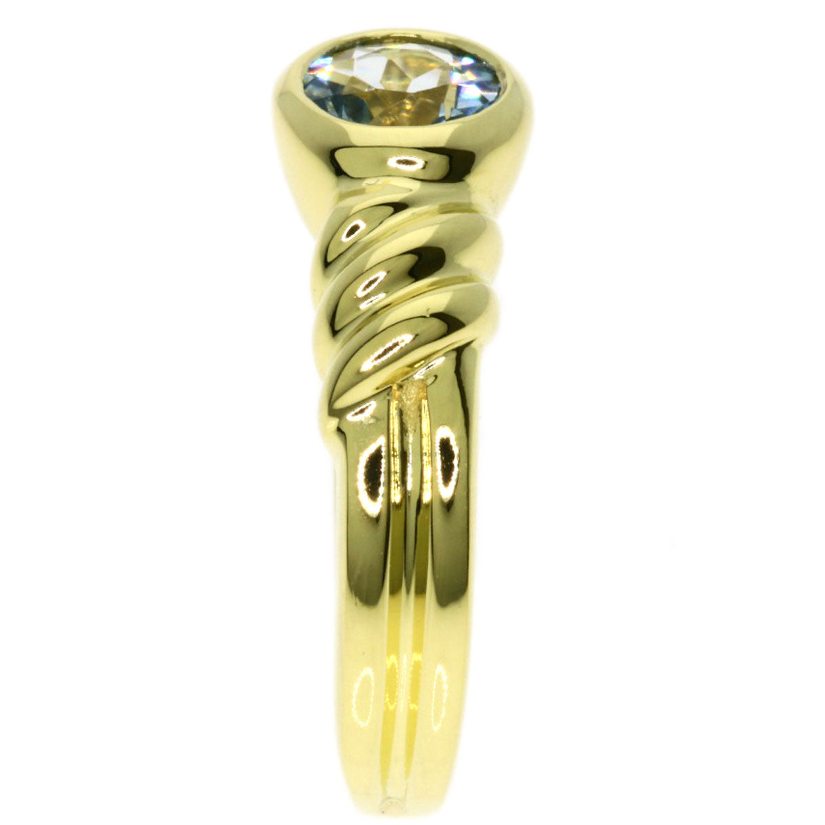 TIFFANY&Co. Aquamarine Ring K18 Yellow Gold Ladies [Used]