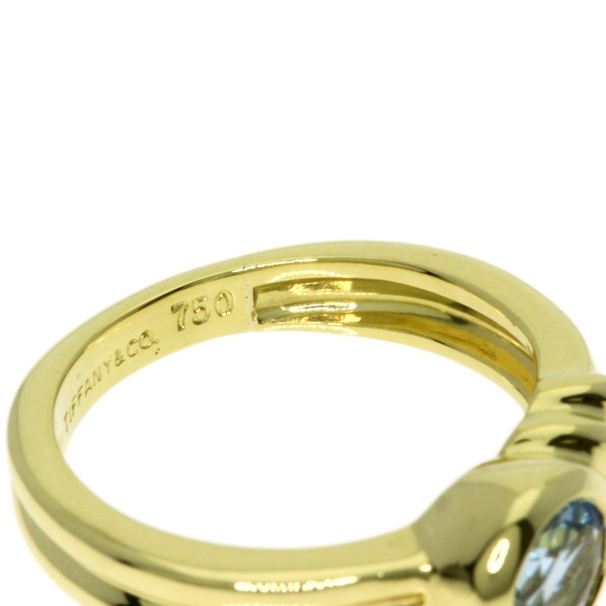 TIFFANY&Co. Aquamarine Ring K18 Yellow Gold Ladies [Used]
