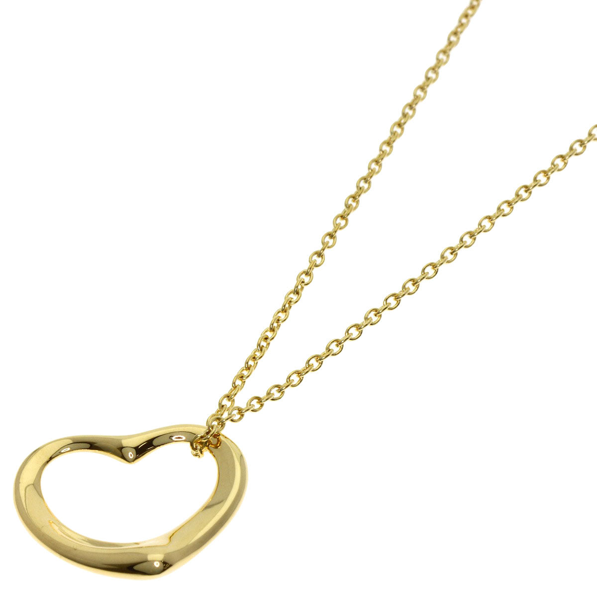 TIFFANY&Co. Open heart Necklace K18 Yellow Gold Ladies [Used]