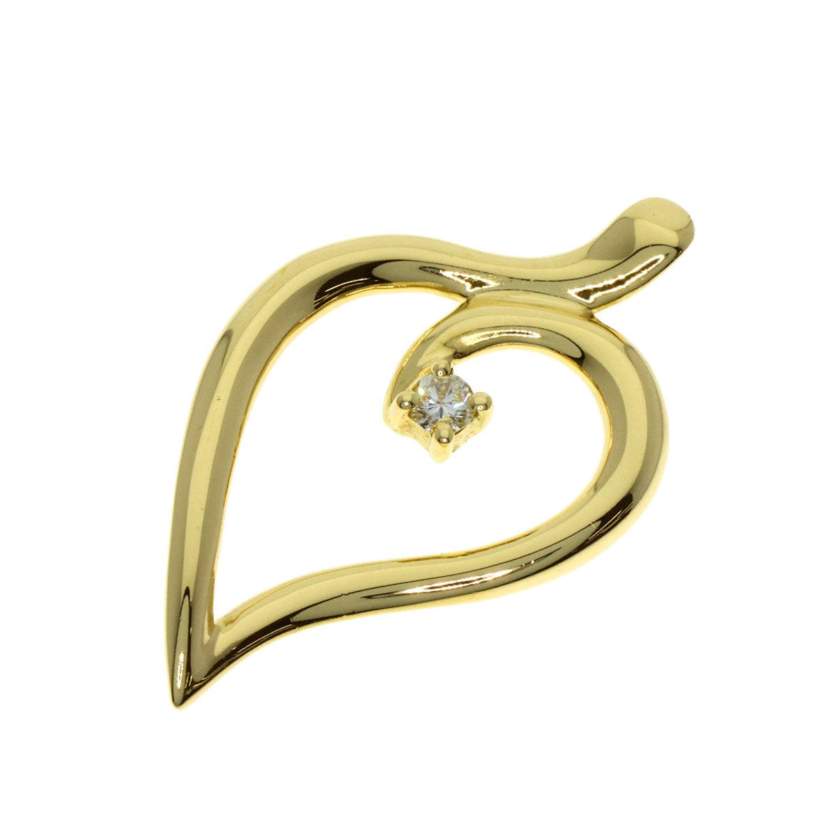 TIFFANY&Co. Leaf Diamond Pendant top K18 Yellow Gold Ladies [Used]