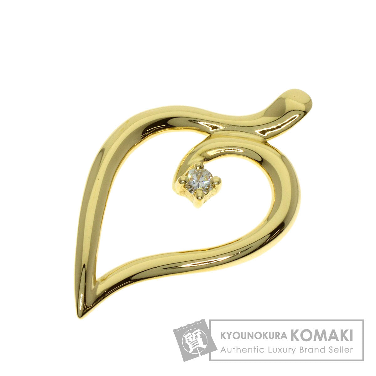 TIFFANY&Co. Leaf Diamond Pendant top K18 Yellow Gold Ladies [Used]