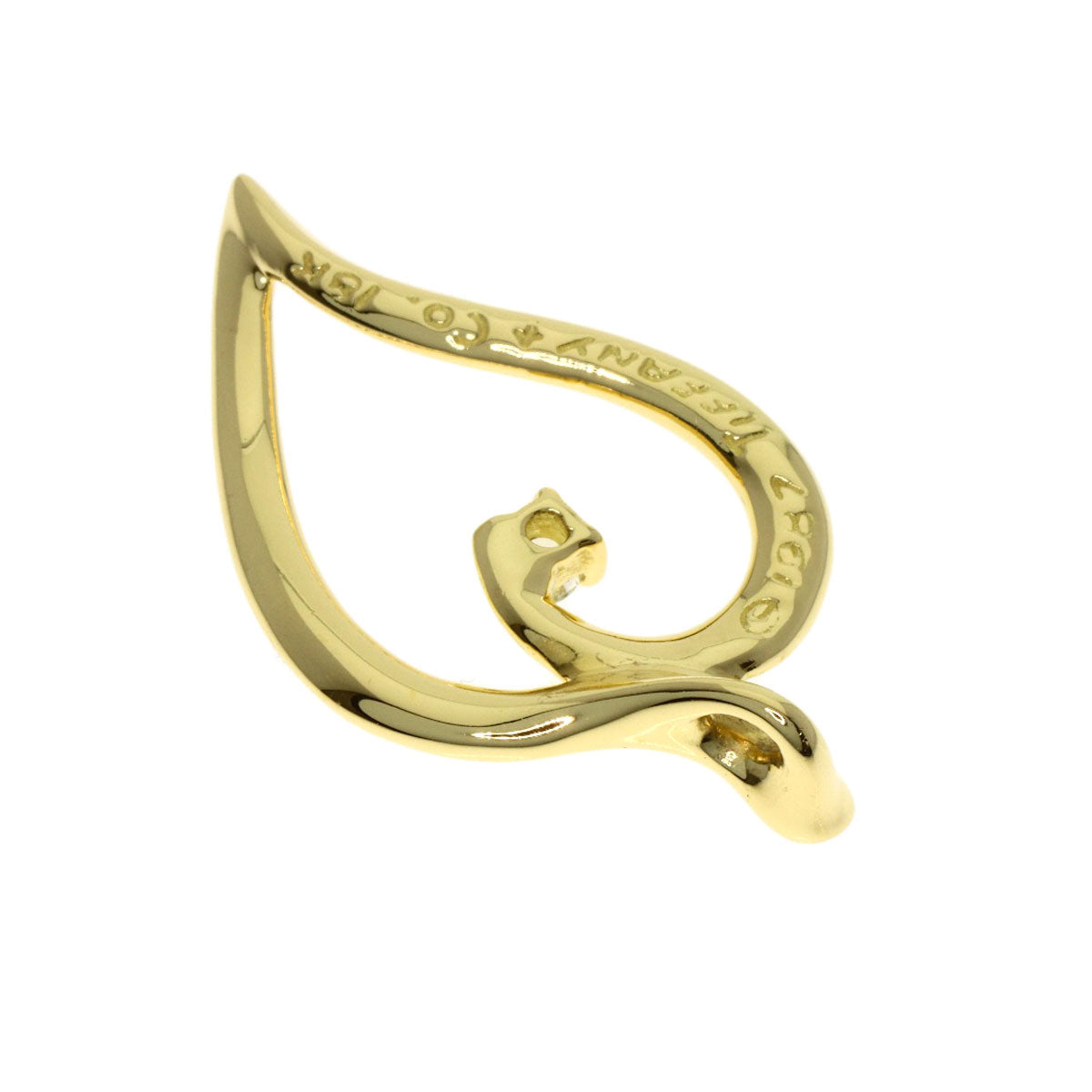 TIFFANY&Co. Leaf Diamond Pendant top K18 Yellow Gold Ladies [Used]
