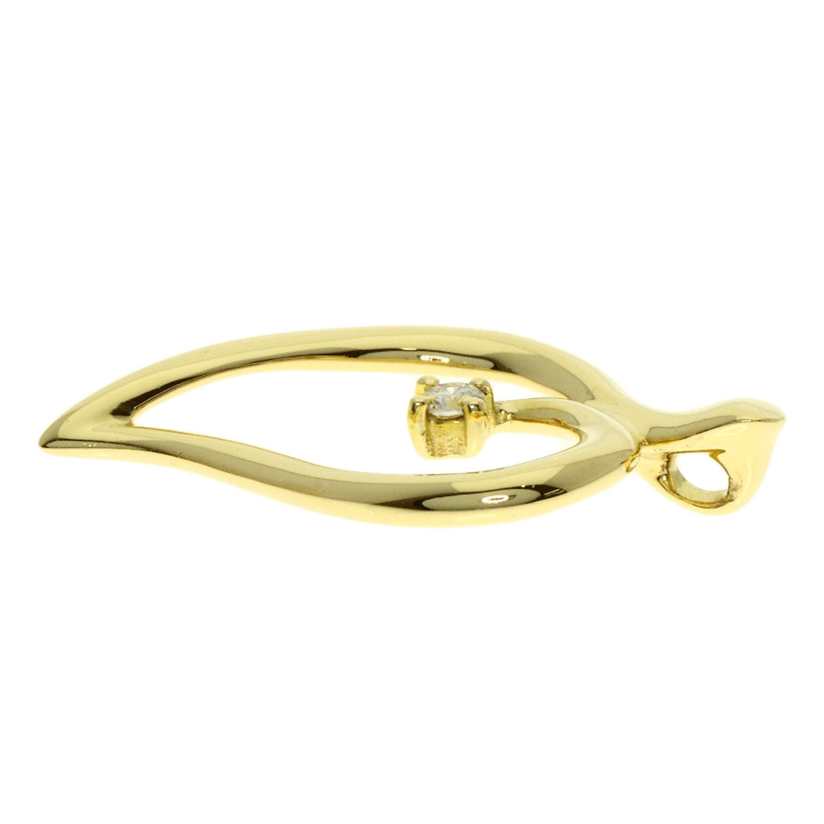 TIFFANY&Co. Leaf Diamond Pendant top K18 Yellow Gold Ladies [Used]