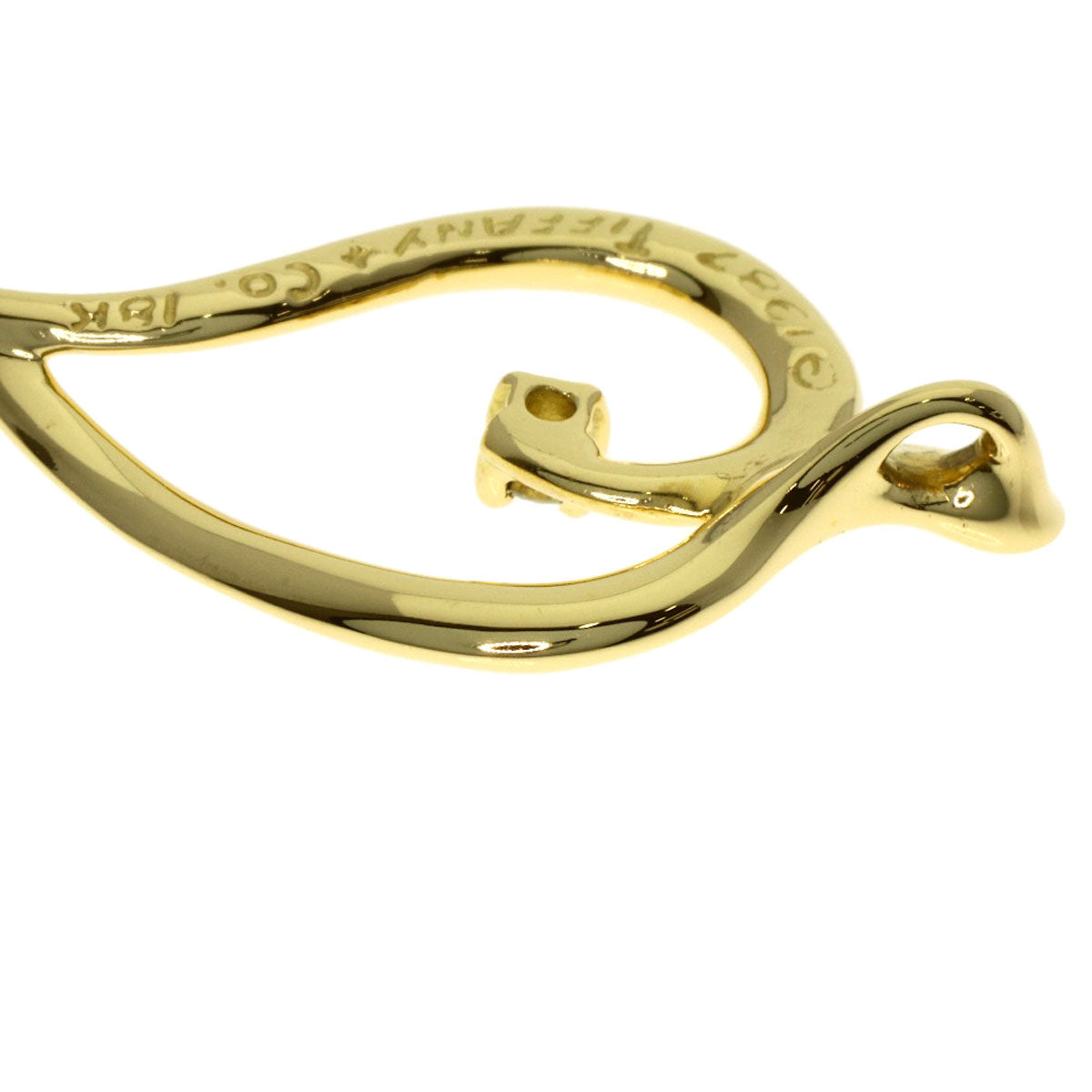 TIFFANY&Co. Leaf Diamond Pendant top K18 Yellow Gold Ladies [Used]