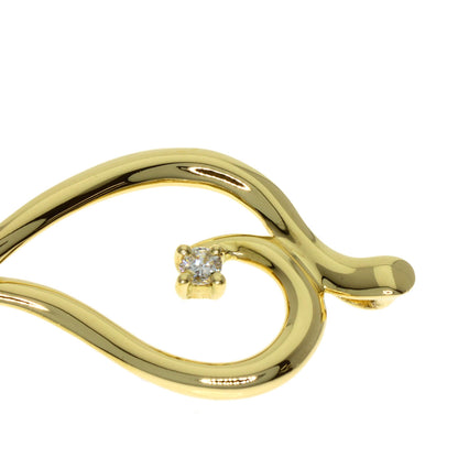 TIFFANY&Co. Leaf Diamond Pendant top K18 Yellow Gold Ladies [Used]