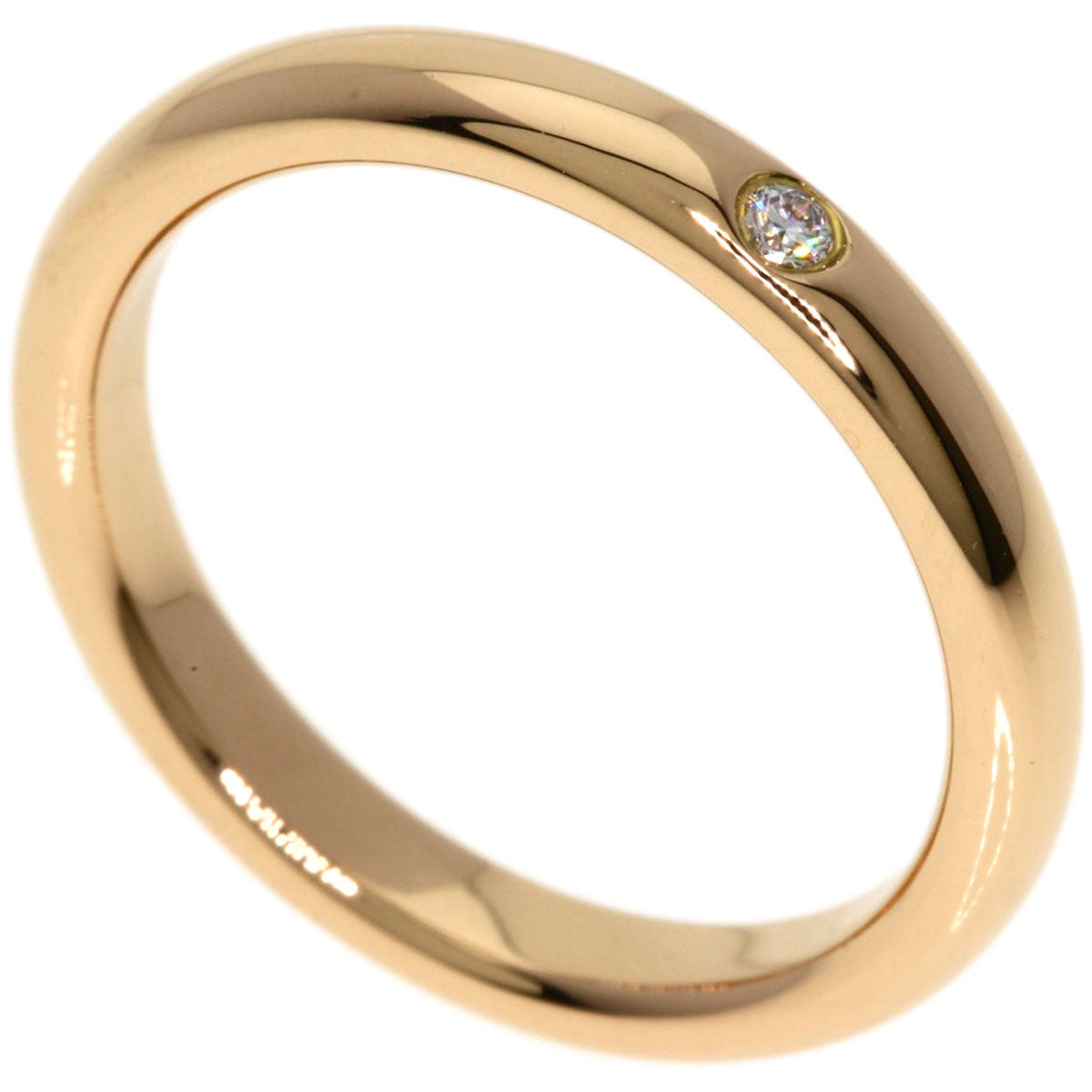 TIFFANY&Co. Wedding 1P Diamond Ring K18 Pink Gold Ladies [Used]