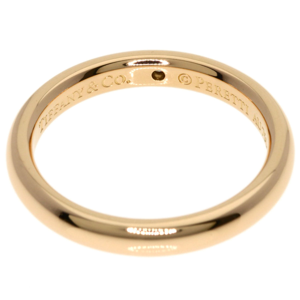 TIFFANY&Co. Wedding 1P Diamond Ring K18 Pink Gold Ladies [Used]