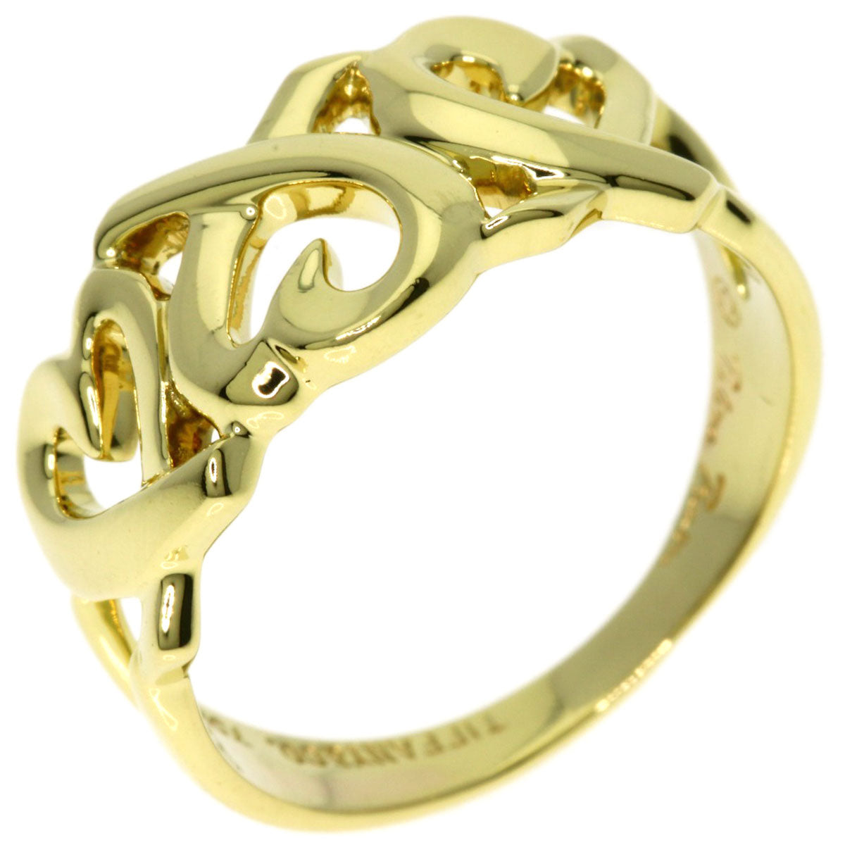 TIFFANY&Co. Triple rubbing heart Ring K18 Yellow Gold Ladies [Used]