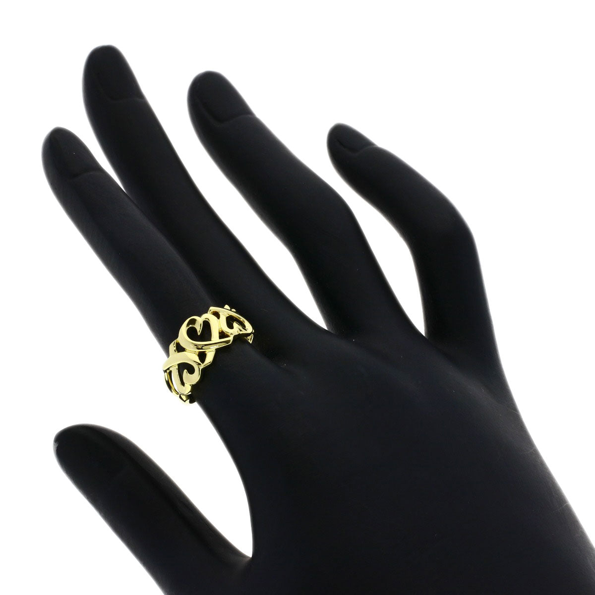 TIFFANY&Co. Triple rubbing heart Ring K18 Yellow Gold Ladies [Used]