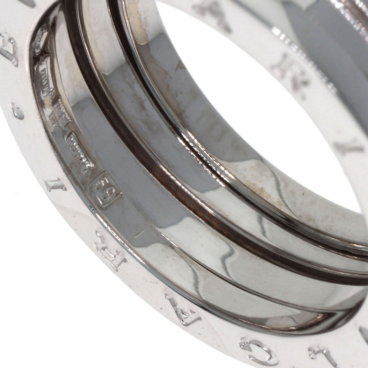 BVLGARI B.zero1 2 band #59 Ring K18 White Gold Ladies [Used]
