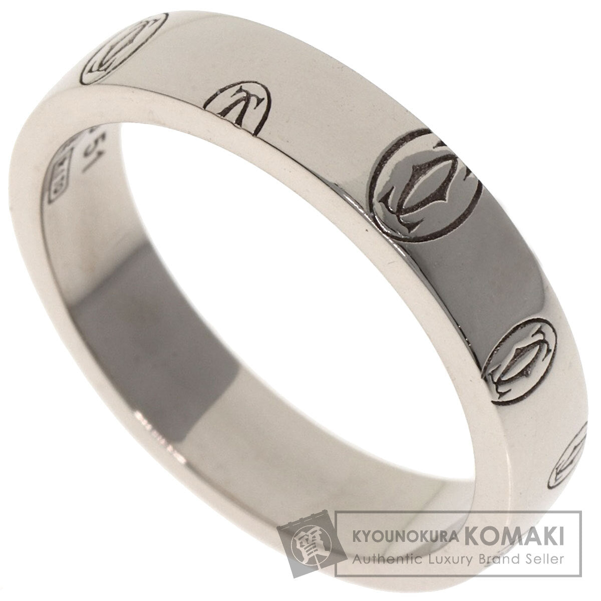 CARTIER Happy Birthday #51 Ring K18 White Gold Ladies [Used]