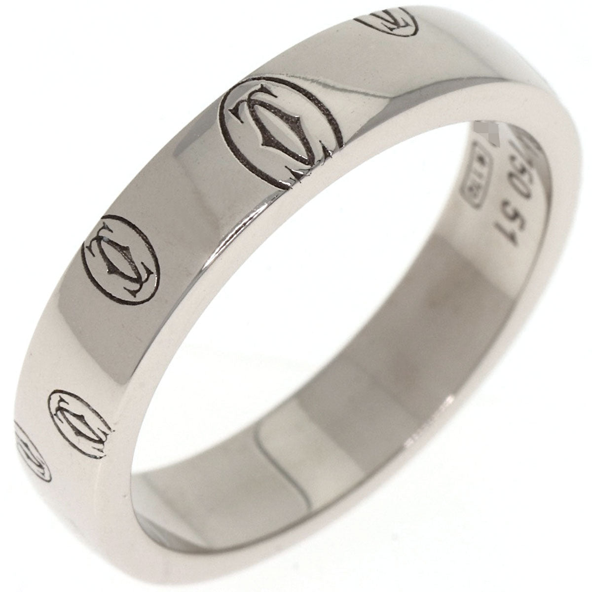 CARTIER Happy Birthday #51 Ring K18 White Gold Ladies [Used]