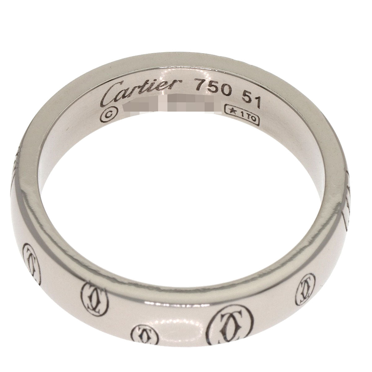 CARTIER Happy Birthday #51 Ring K18 White Gold Ladies [Used]