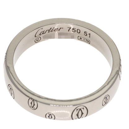 CARTIER Happy Birthday #51 Ring K18 White Gold Ladies [Used]