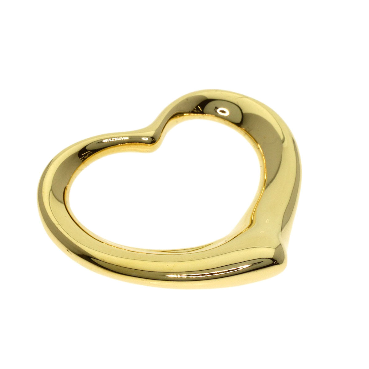 TIFFANY&Co. Open heart Pendant top K18 Yellow Gold Ladies [Used]
