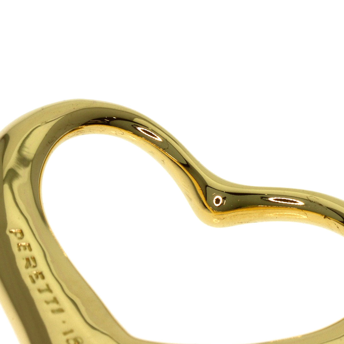 TIFFANY&Co. Open heart Pendant top K18 Yellow Gold Ladies [Used]