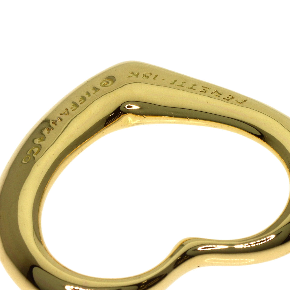 TIFFANY&Co. Open heart Pendant top K18 Yellow Gold Ladies [Used]