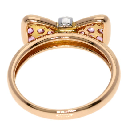 Ponte Vecchio Ribbon Diamond Pink Sapphire Ring K18 Pink Gold Ladies [Used]