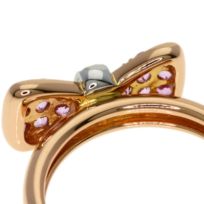 Ponte Vecchio Ribbon Diamond Pink Sapphire Ring K18 Pink Gold Ladies [Used]