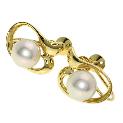 MIKIMOTO Pearl Pearl Earring K18 Yellow Gold Ladies [Used]