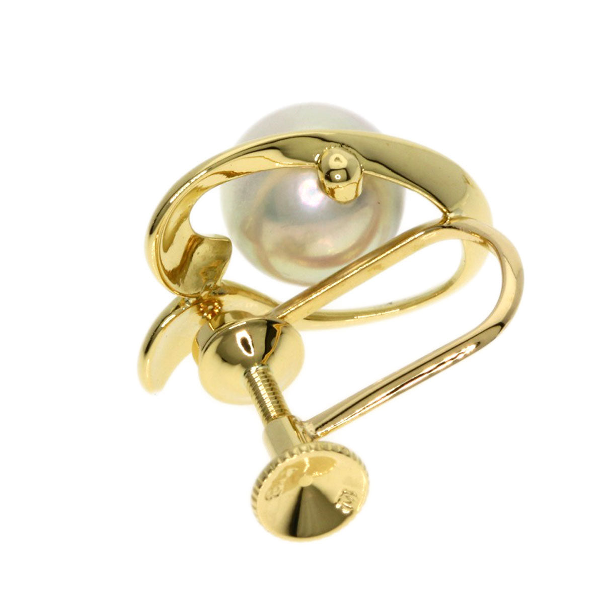 MIKIMOTO Pearl Pearl Earring K18 Yellow Gold Ladies [Used]