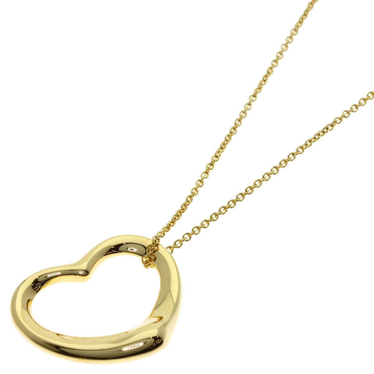 TIFFANY&Co. Open heart Necklace K18 Yellow Gold Ladies [Used]