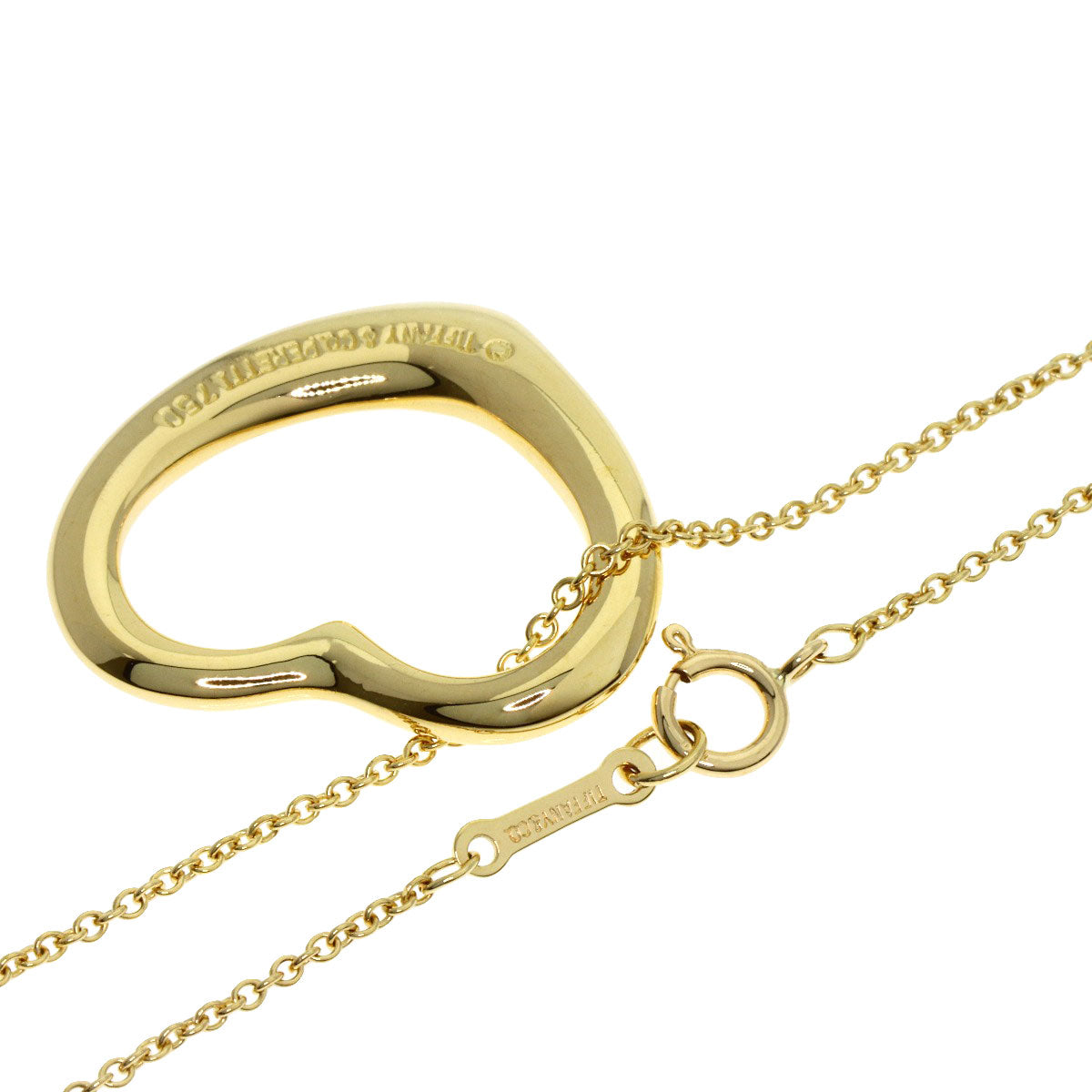 TIFFANY&Co. Open heart Necklace K18 Yellow Gold Ladies [Used]