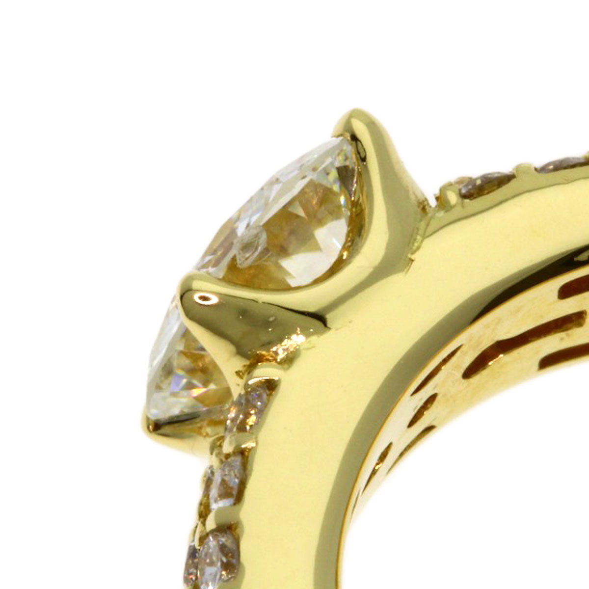 1.018ct Diamond Ring K18 Yellow Gold 6g　Ladies