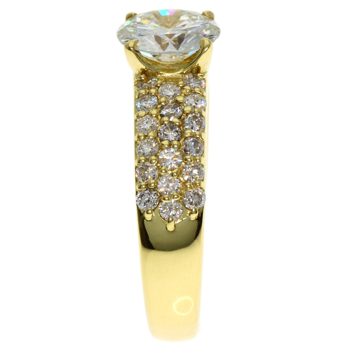 1.018ct Diamond Ring K18 Yellow Gold 6g　Ladies
