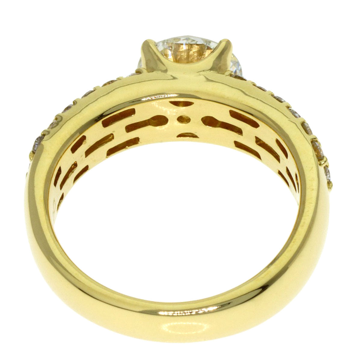 1.018ct Diamond Ring K18 Yellow Gold 6g　Ladies