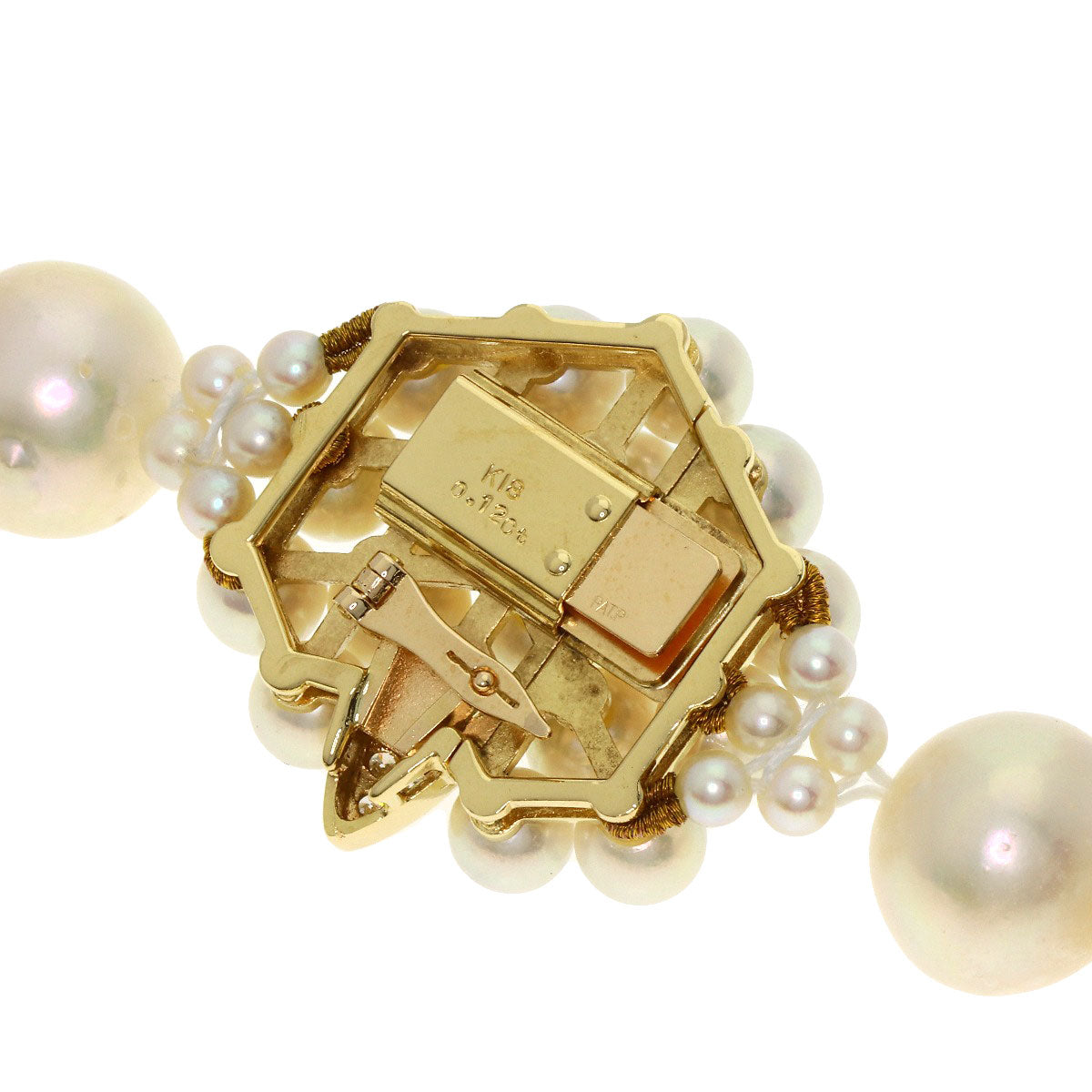 Pearl Pearl Diamond Necklace K18 Yellow Gold 78.6g　Ladies