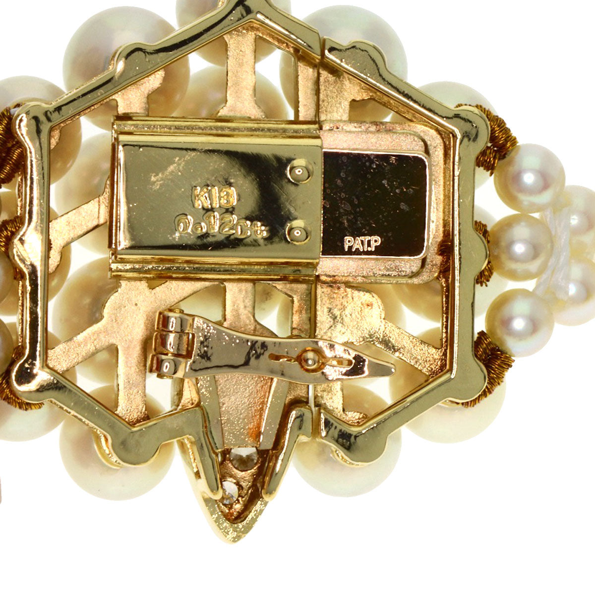 Pearl Pearl Diamond Necklace K18 Yellow Gold 78.6g　Ladies