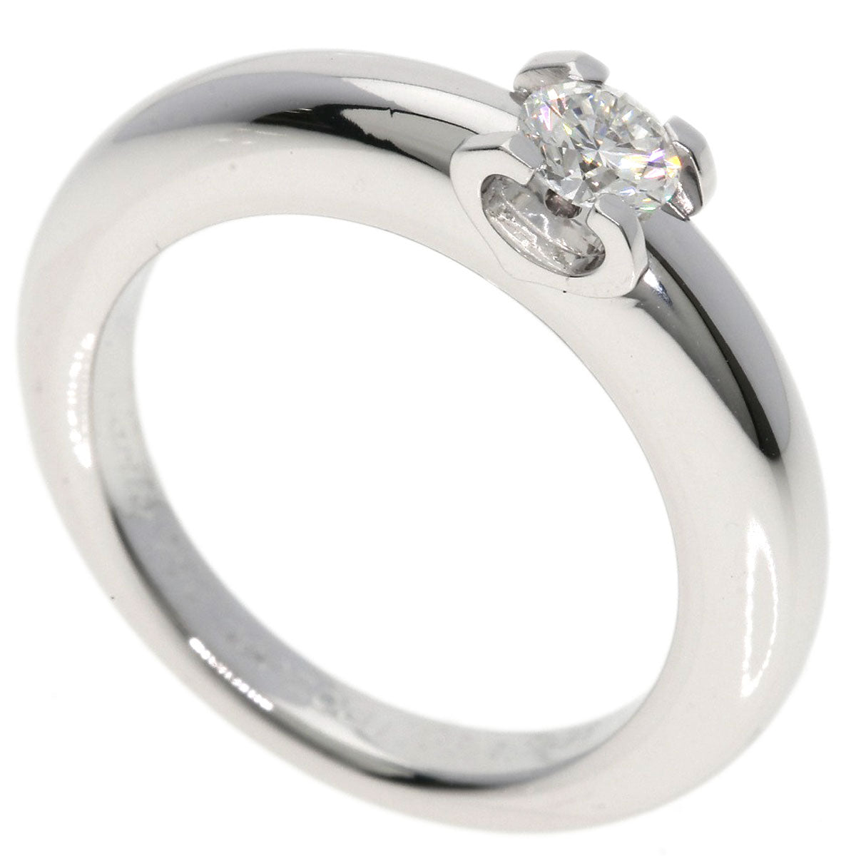 CARTIER C de Cartier Diamond #53 Ring K18 White Gold Ladies [Used]