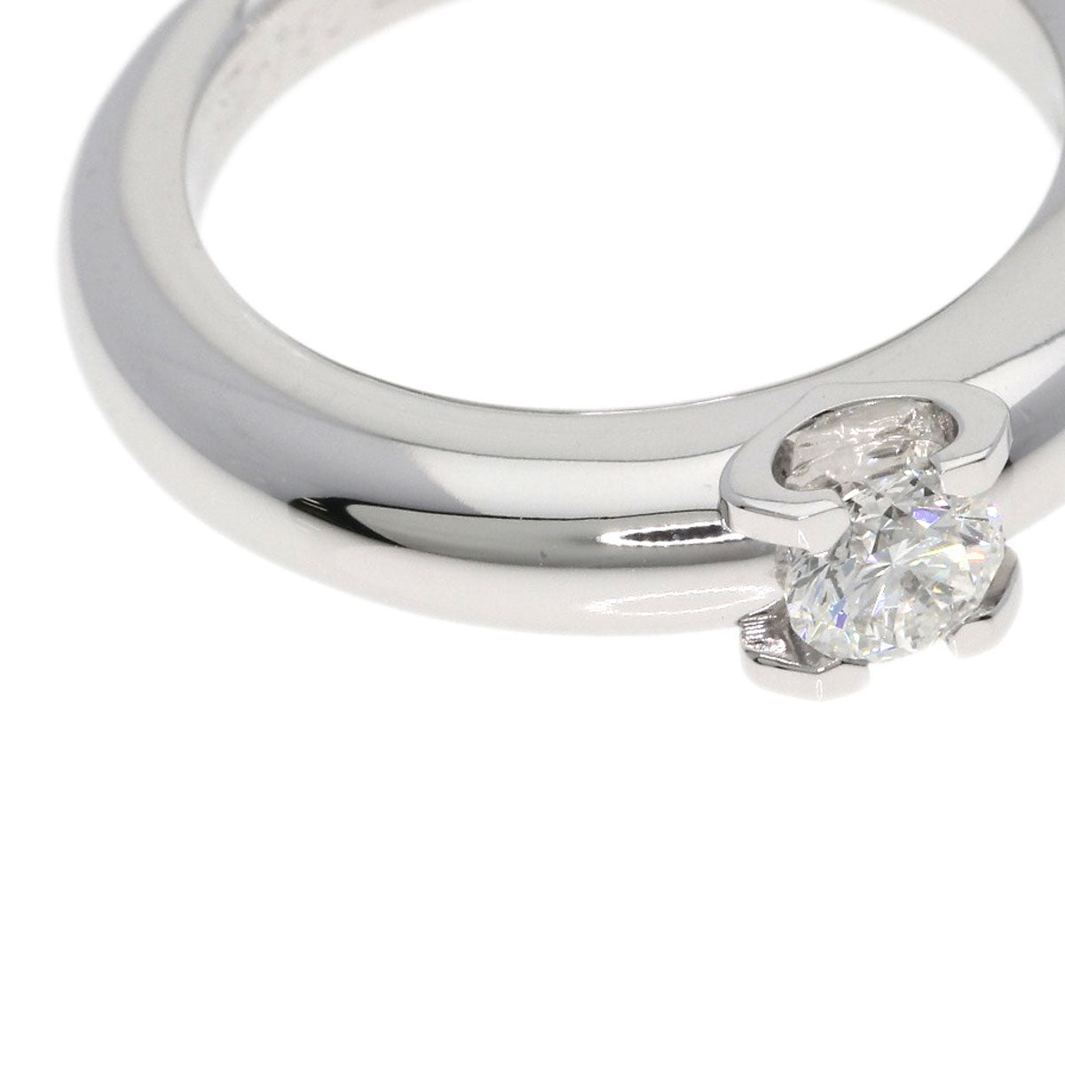 CARTIER C de Cartier Diamond #53 Ring K18 White Gold Ladies [Used]