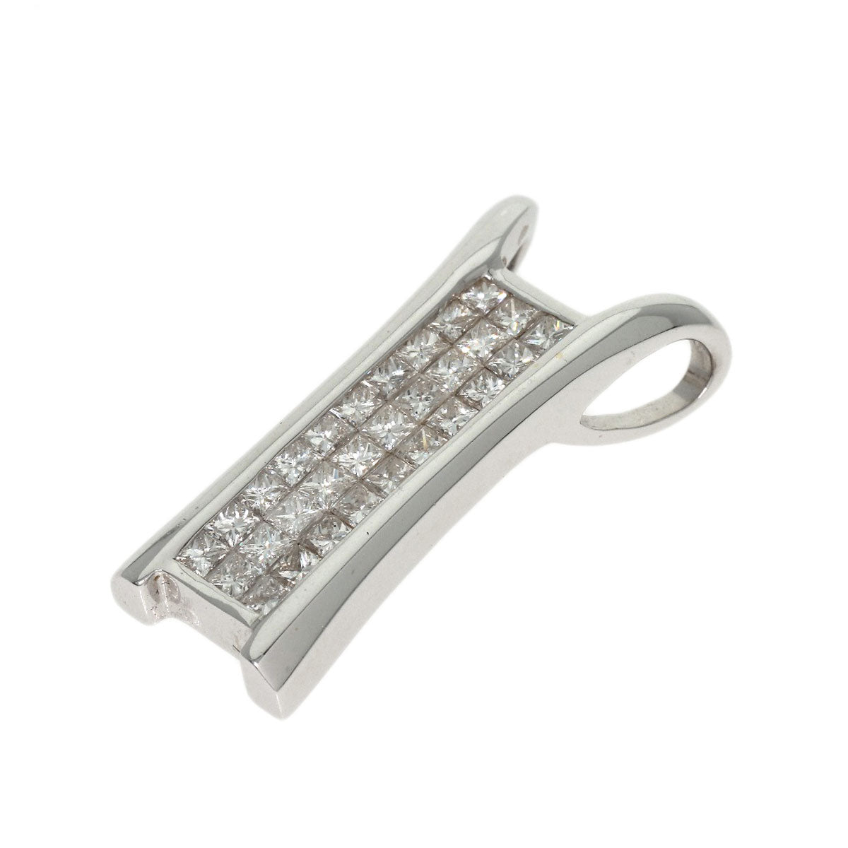 1ct Diamond Pendant top K18 White Gold 3.5g　Ladies