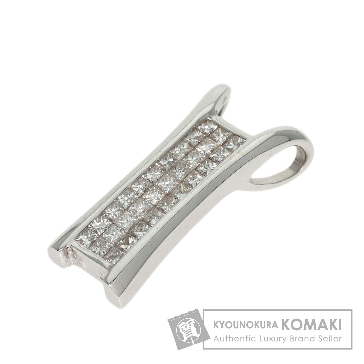 1ct Diamond Pendant top K18 White Gold 3.5g　Ladies