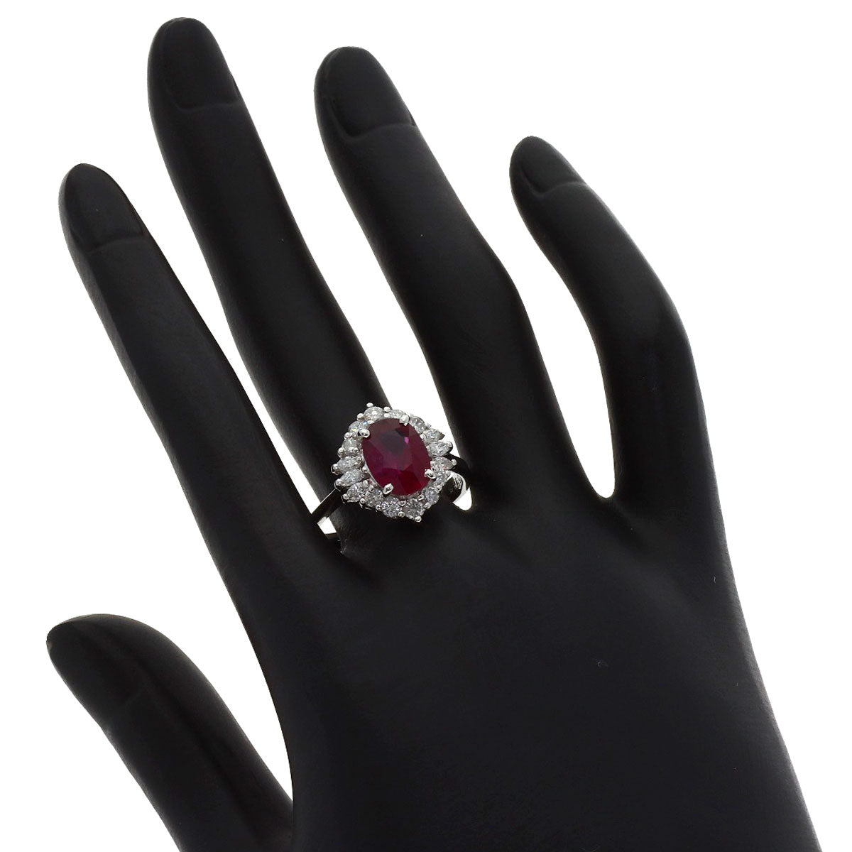 2.68ct Ruby Diamond Ring Platinum PT900 7.2g　Ladies