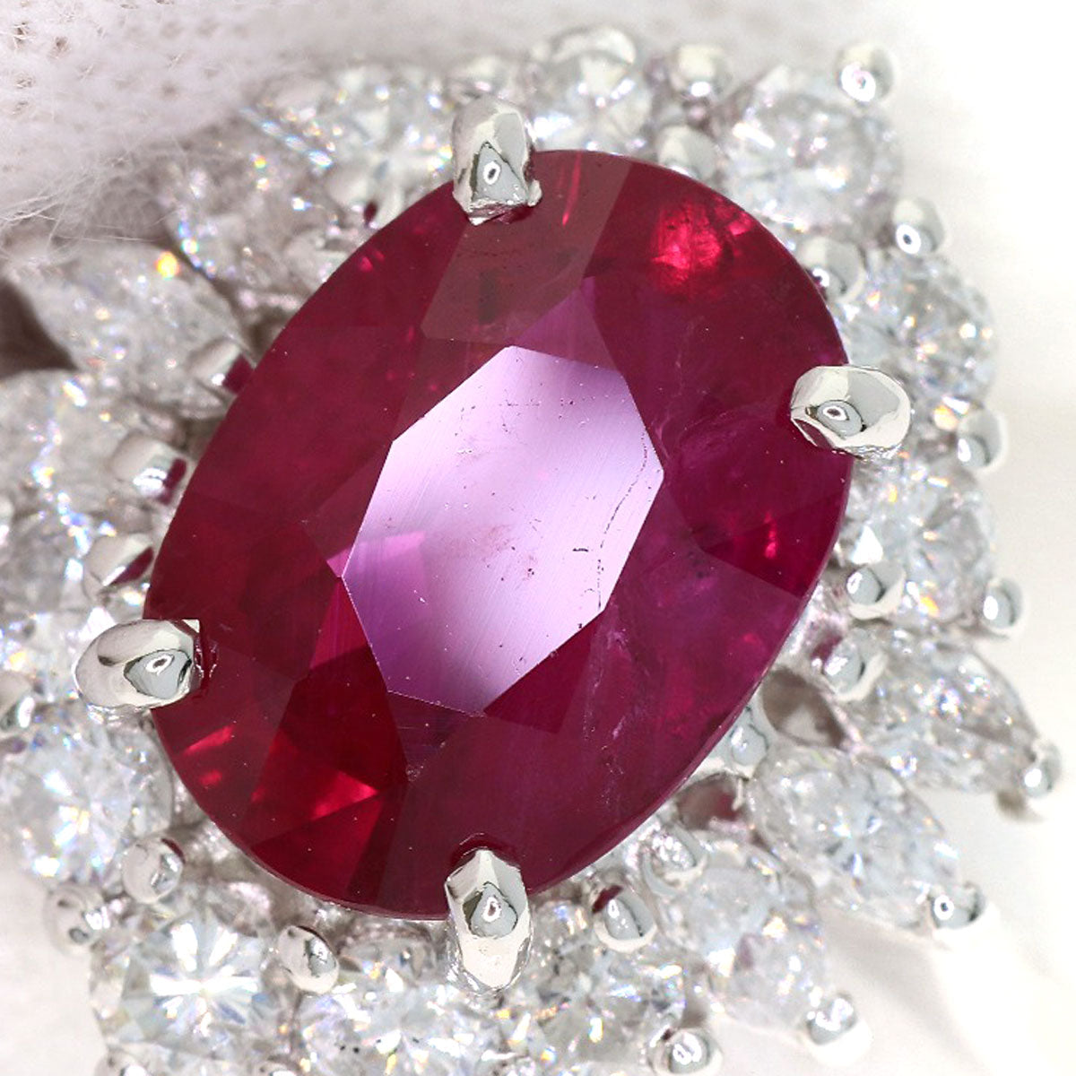 2.68ct Ruby Diamond Ring Platinum PT900 7.2g　Ladies