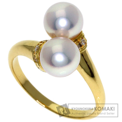 Pearl Pearl Diamond Ring K18 Yellow Gold 3.7g　Ladies